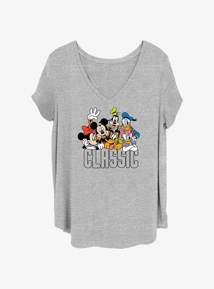 Disney Mickey Mouse Classic Friends Womens T-Shirt Plus