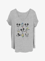 Disney Mickey Mouse Friends Faces Womens T-Shirt Plus