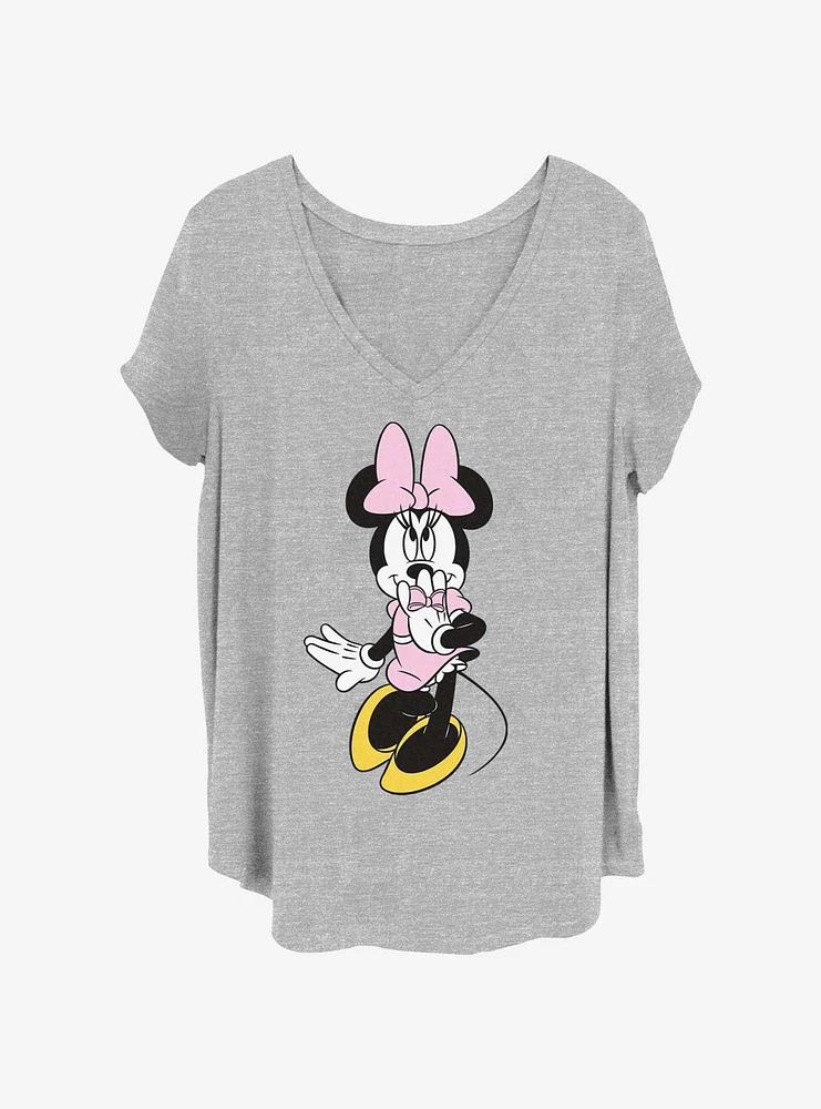 Disney Minnie Mouse Cute Giggle Womens T-Shirt Plus