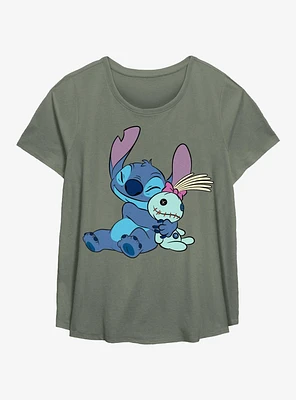 Disney Lilo & Stitch Hugging Scrump Womens T-Shirt Plus