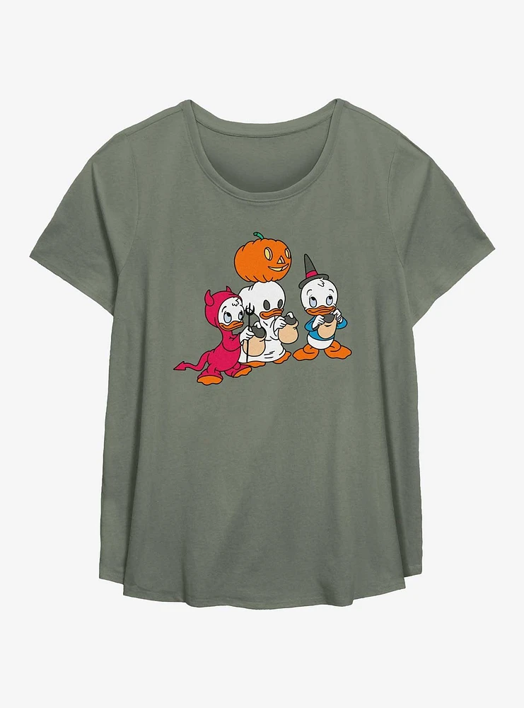 Disney Ducktales Huey Dewey Louie Tricks Womens T-Shirt Plus