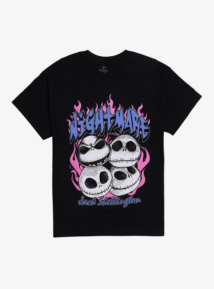 The Nightmare Before Christmas Jack Heads Flame T-Shirt