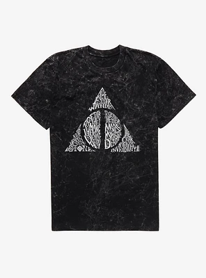 Harry Potter The Deathly Hallows Story Mineral Wash T-Shirt