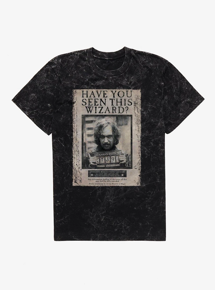 Harry Potter Sirius Black Wanted Poster Mineral Wash T-Shirt