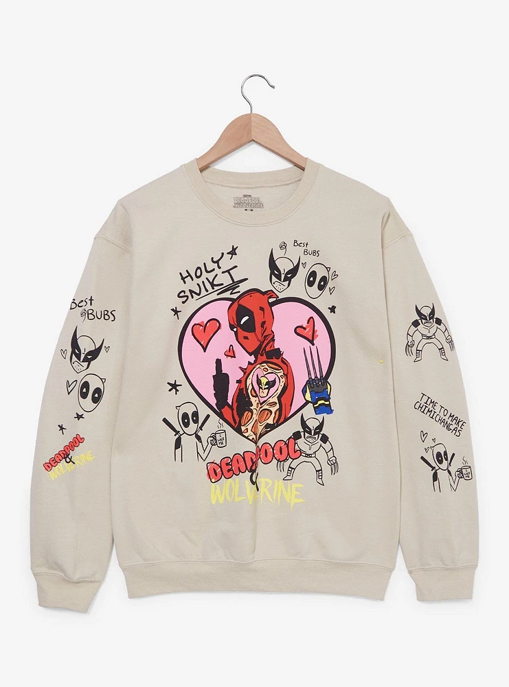 Marvel Deadpool & Wolverine Doodle Icons Women's Crewneck