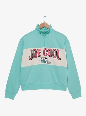 Peanuts Snoopy Joe Cool Surfing Women's Quarter Zip Crewneck - BoxLunch Exclusive