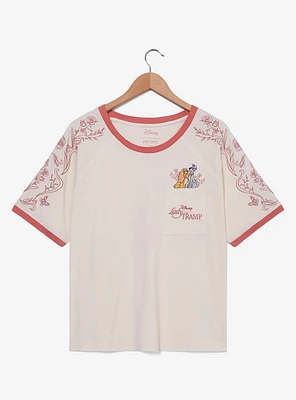 Disney Lady and the Tramp Floral Women's T-Shirt — BoxLunch Exclusive