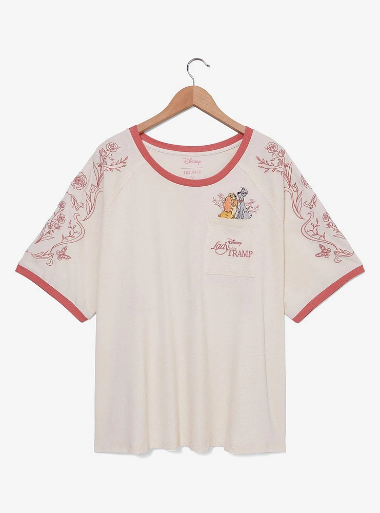 Disney Lady and the Tramp Floral Women's Plus T-Shirt — BoxLunch Exclusive