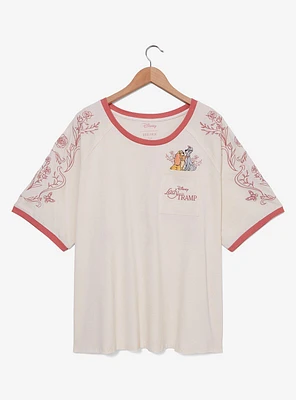 Disney Lady and the Tramp Floral Women's Plus T-Shirt — BoxLunch Exclusive