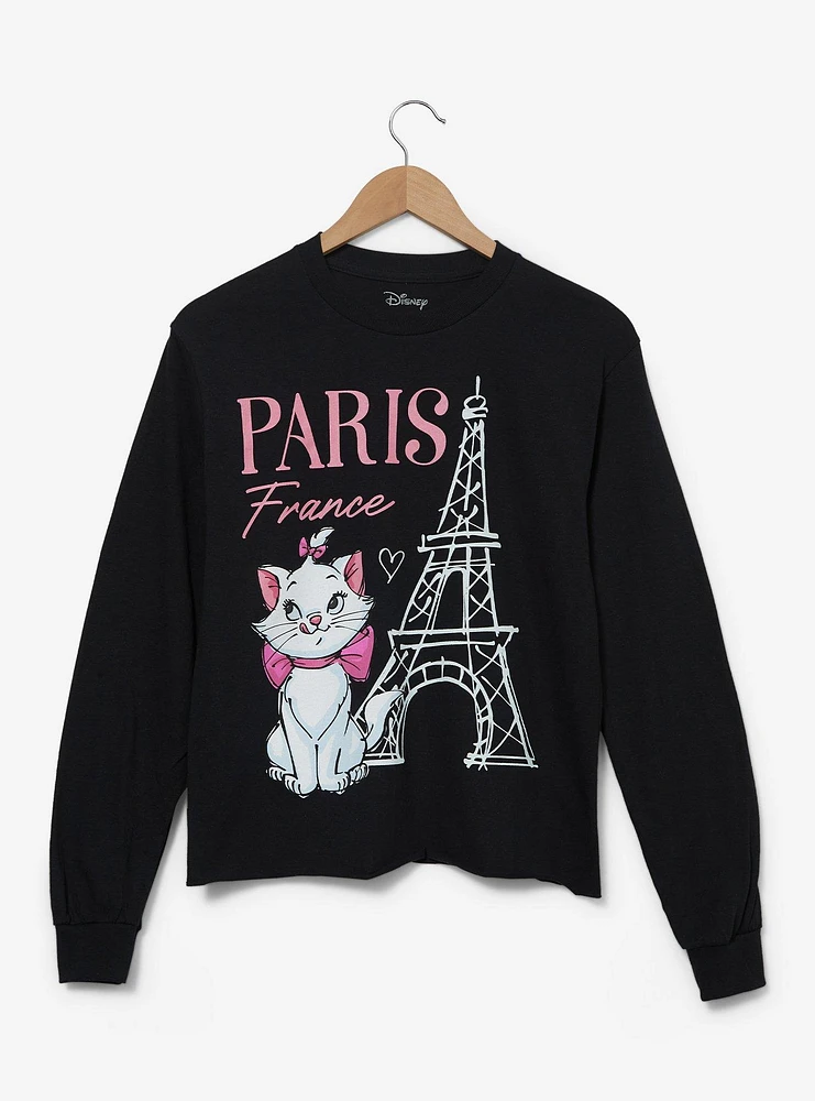 Disney The Aristocats Marie Eiffel Tower Women's Cropped Long Sleeve T-Shirt