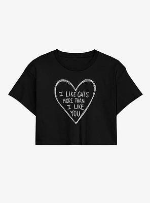 I Like Cats Girls Crop T-Shirt