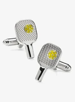 Pickleball Racket Silver Cufflinks