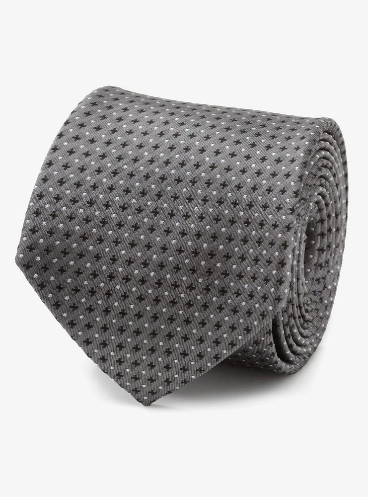 Gray Cross Dot Silk Tie