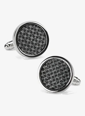 Woven Metal Black Cufflinks