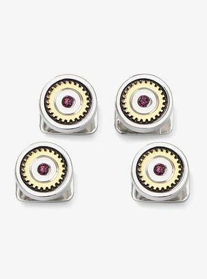 Gear Amethyst Lapel Pin