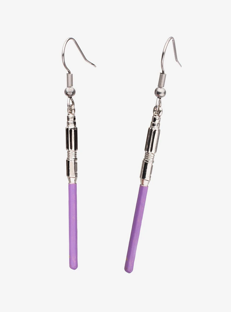 Star Wars Mace Windu Lightsaber Drop Earrings