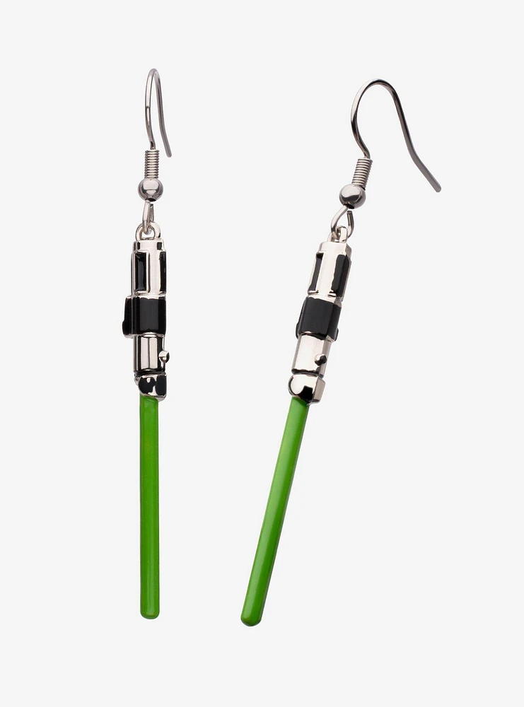 Star Wars Yoda Lightsaber Drop Earrings