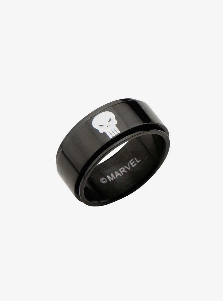 Marvel Punisher Black IP Spinner Ring