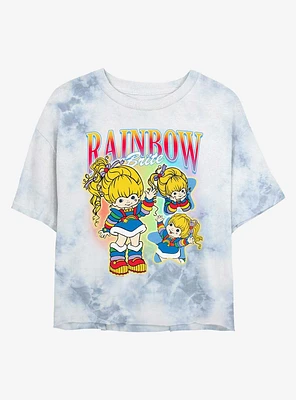 Rainbow Brite Y2K Womens Tie-Dye Crop T-Shirt