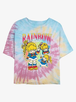 Rainbow Brite Y2K Womens Tie-Dye Crop T-Shirt