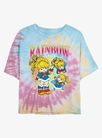Rainbow Brite Y2K Womens Tie-Dye Crop T-Shirt