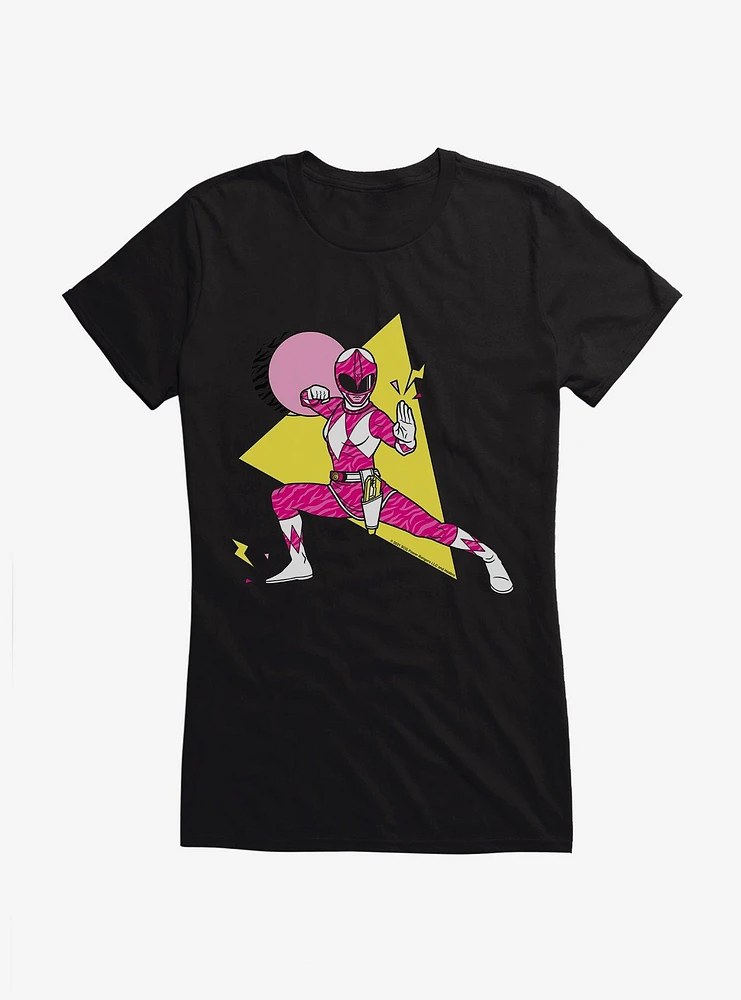 Mighty Morphin Power Rangers Pink Ranger Karate Move Girls T-Shrt