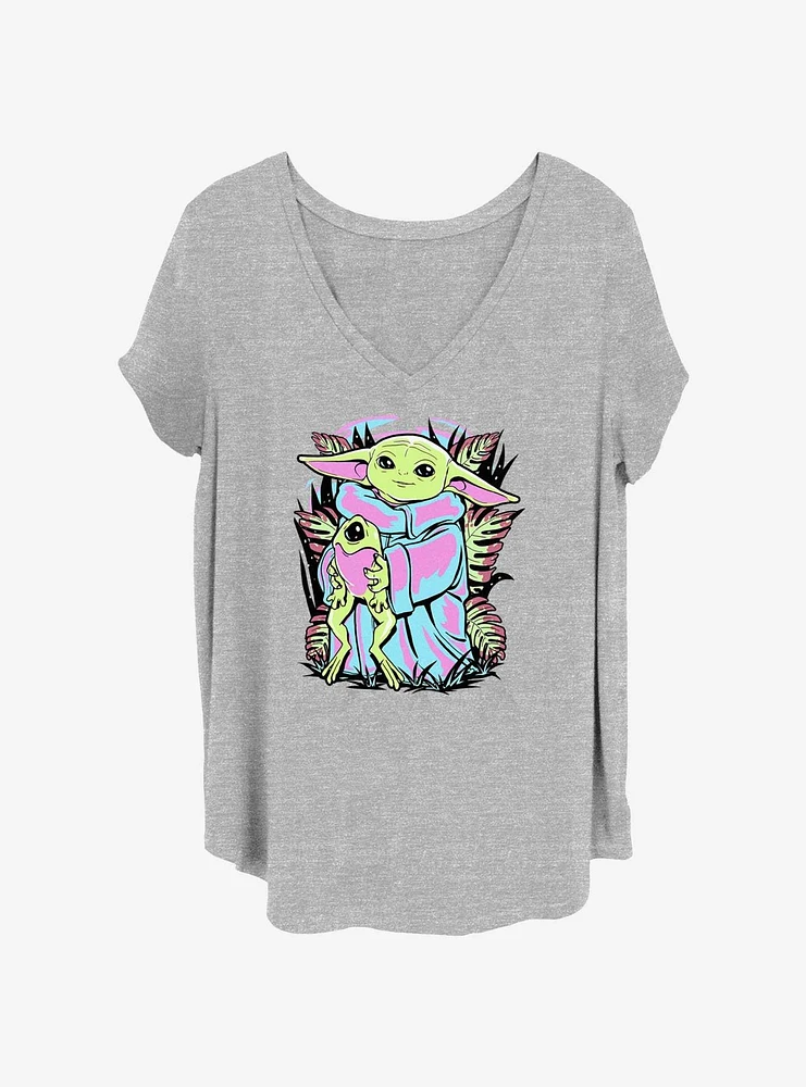 Star Wars The Mandalorian Child And Frog Womens T-Shirt Plus