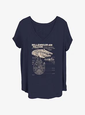 Star Wars Corellian Freighter Womens T-Shirt Plus