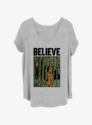 Star Wars Believe Chewie Womens T-Shirt Plus