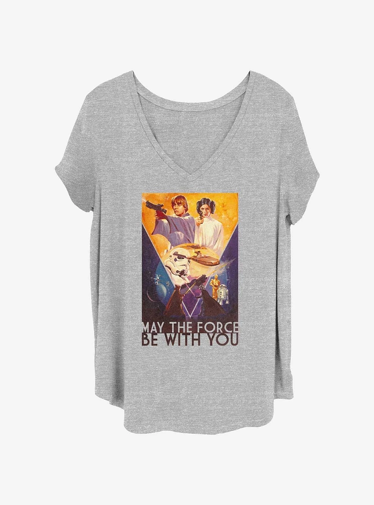 Star Wars Painterly Poster Womens T-Shirt Plus