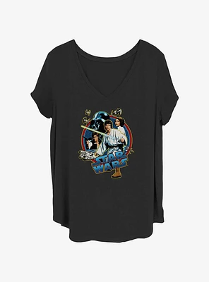 Star Wars Retro Womens T-Shirt Plus