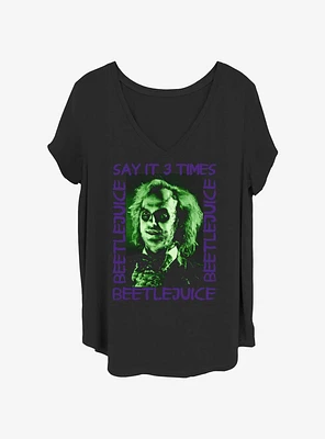 Beetlejuice Say It 3 Times Womens T-Shirt Plus