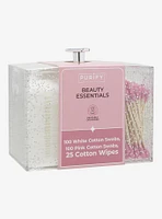 Silver Sparkle Cotton Swab & Cotton Pad Set