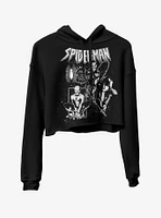 Marvel Spider-Man Splatter Art Girls Crop Hoodie