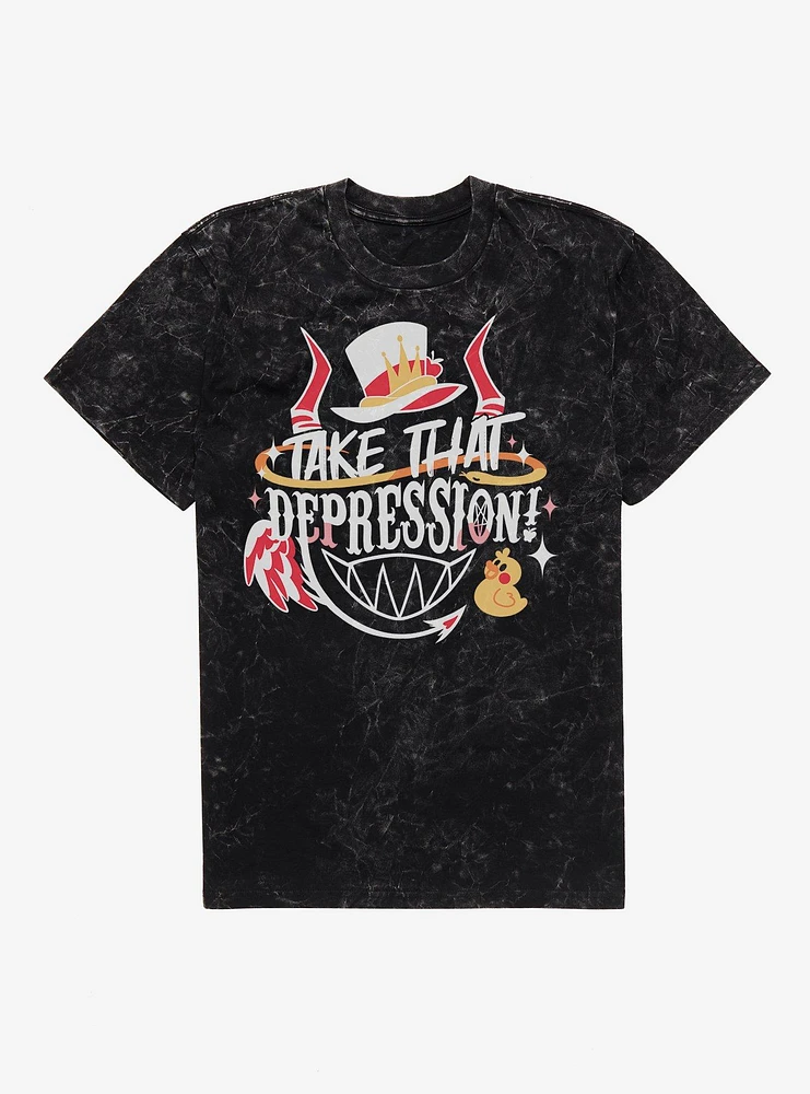 Hazbin Hotel Lucifer Take That Depression Mineral Wash T-Shirt