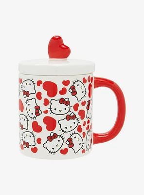 Hello Kitty Hearts Lidded Mug