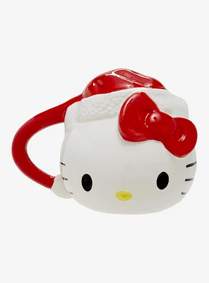 Hello Kitty Santa Hat Figural Mug