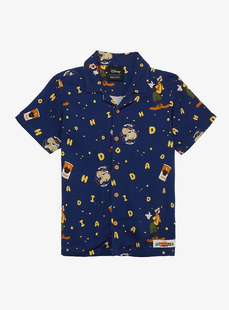 Disney A Goofy Moovie Alphabet Soup Allover Print Toddler Woven Button-Up - BoxLunch Exclusive