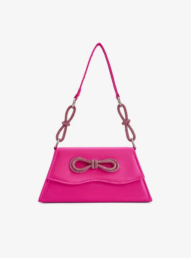 Amy Rhinestone Bows Fuchsia Bag