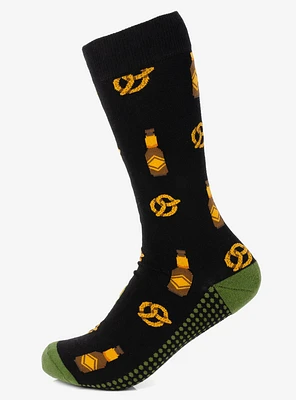 Beer Day Snacks Black Men's Socks