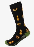 Beer Day Snacks Black Men's Socks