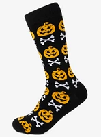 Bad To The Bone Pumpkin Black Men's Socks