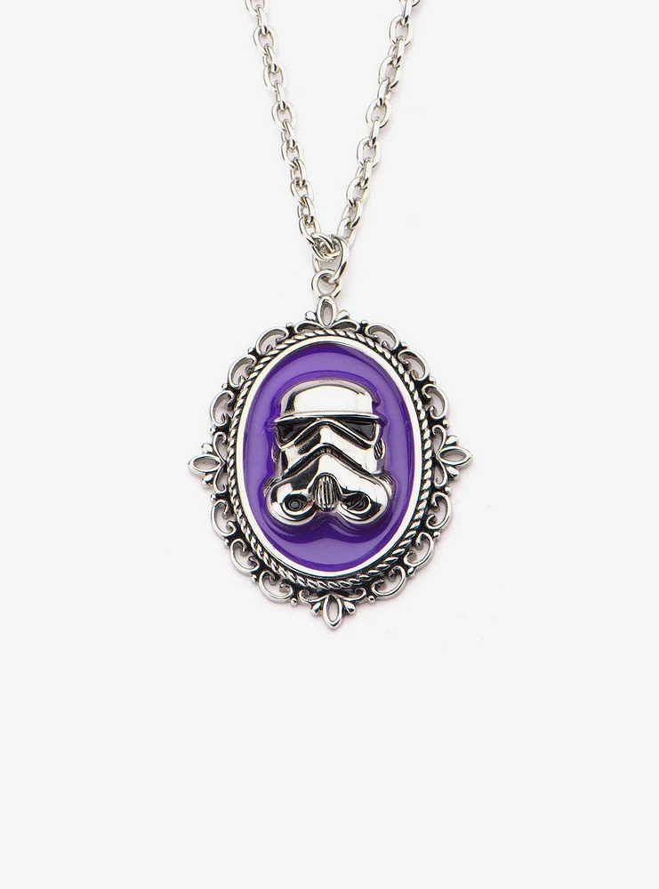 Star Wars Stormtrooper Purple Cameo Pendant Necklace