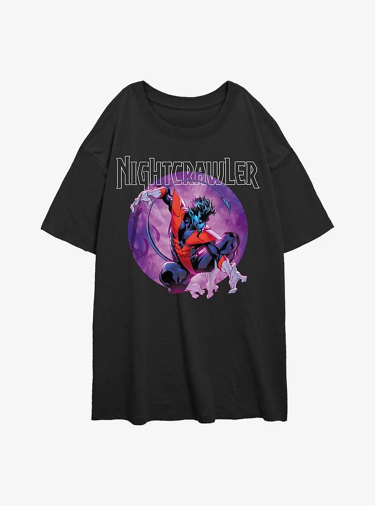 Marvel X-Men Nightcrawler Womens Oversized T-Shirt