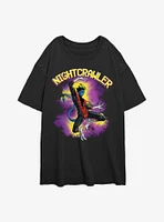 Marvel X-Men Nightcrawler Leap Womens Oversized T-Shirt