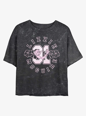 Disney Lizzie McGuire Surfer College Girls Mineral Wash Crop T-Shirt