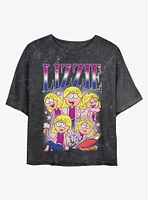 Disney Lizzie McGuire Collage Girls Mineral Wash Crop T-Shirt