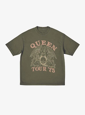 Queen Crest Tour 1975 Relaxed Fit Girls T-Shirt