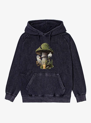 Ghostly Candle Mushroom Mineral Wash Hoodie