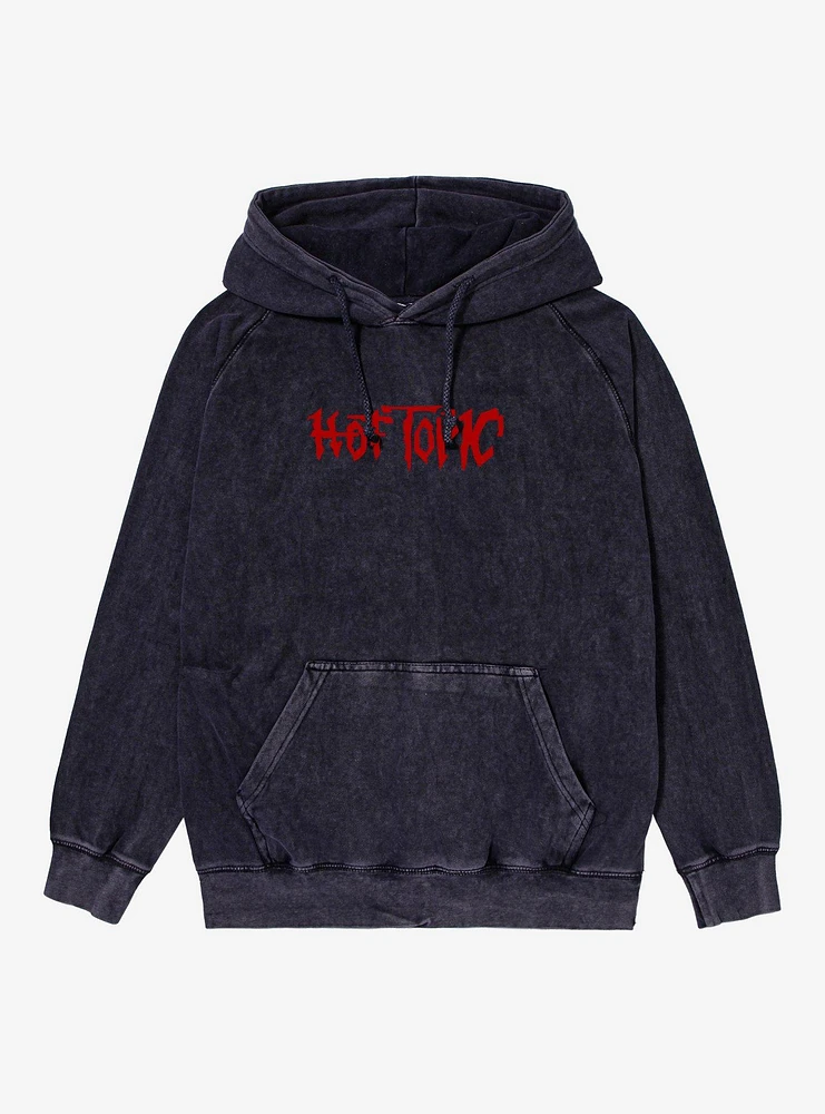 Hot Topic Classic Logo Mineral Wash Hoodie